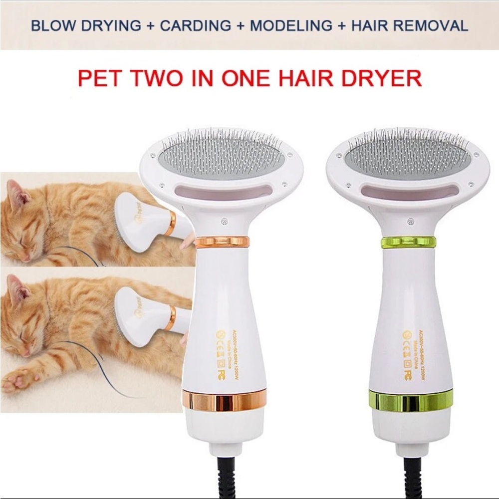 2-In-1 Pet Dog Dryer Quiet Dog Hair Dryers and Comb Brush Grooming Kitten